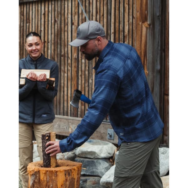 M's Nordmarka Flannel Shirt Granite Blue/Navy Blue Check, view: 4