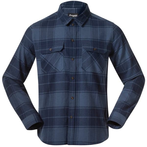 M's Nordmarka Flannel Shirt Granite Blue/Navy Blue Check, view: 0