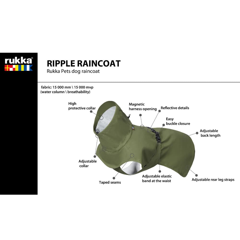 Ripple Raincoat 50-55 cm Army Green, view: 5