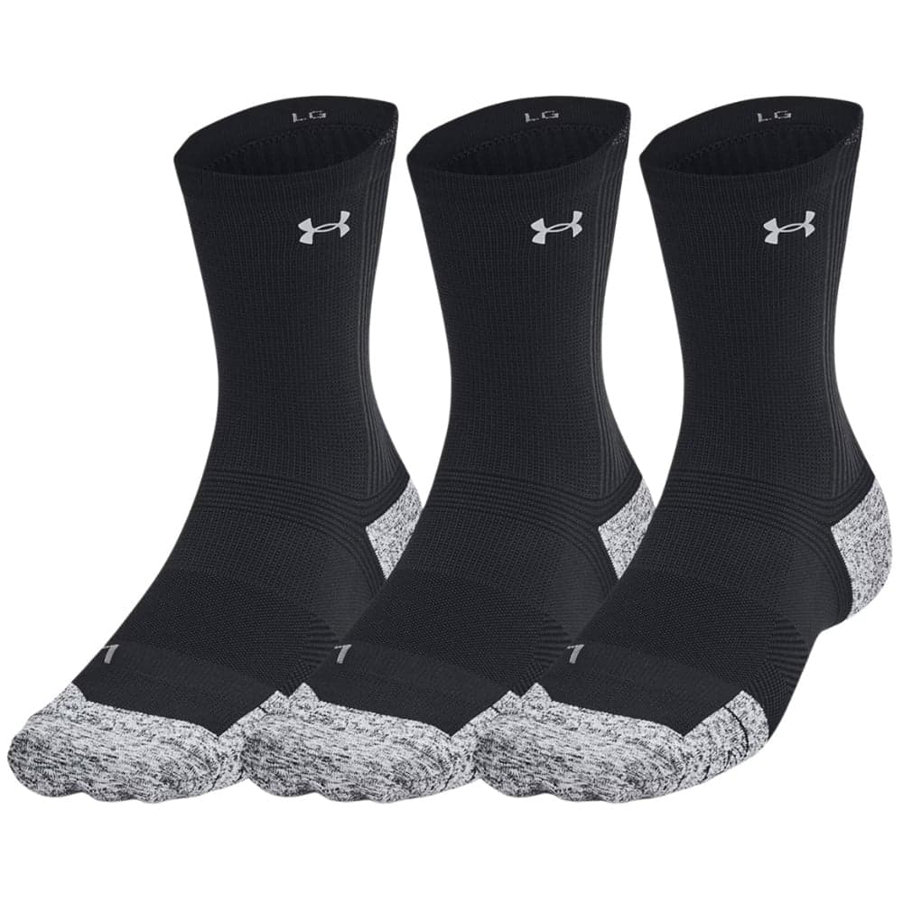UA Velociti Run Cushion Unisex 3-pack Mid-Crew Socks Black, view: 0