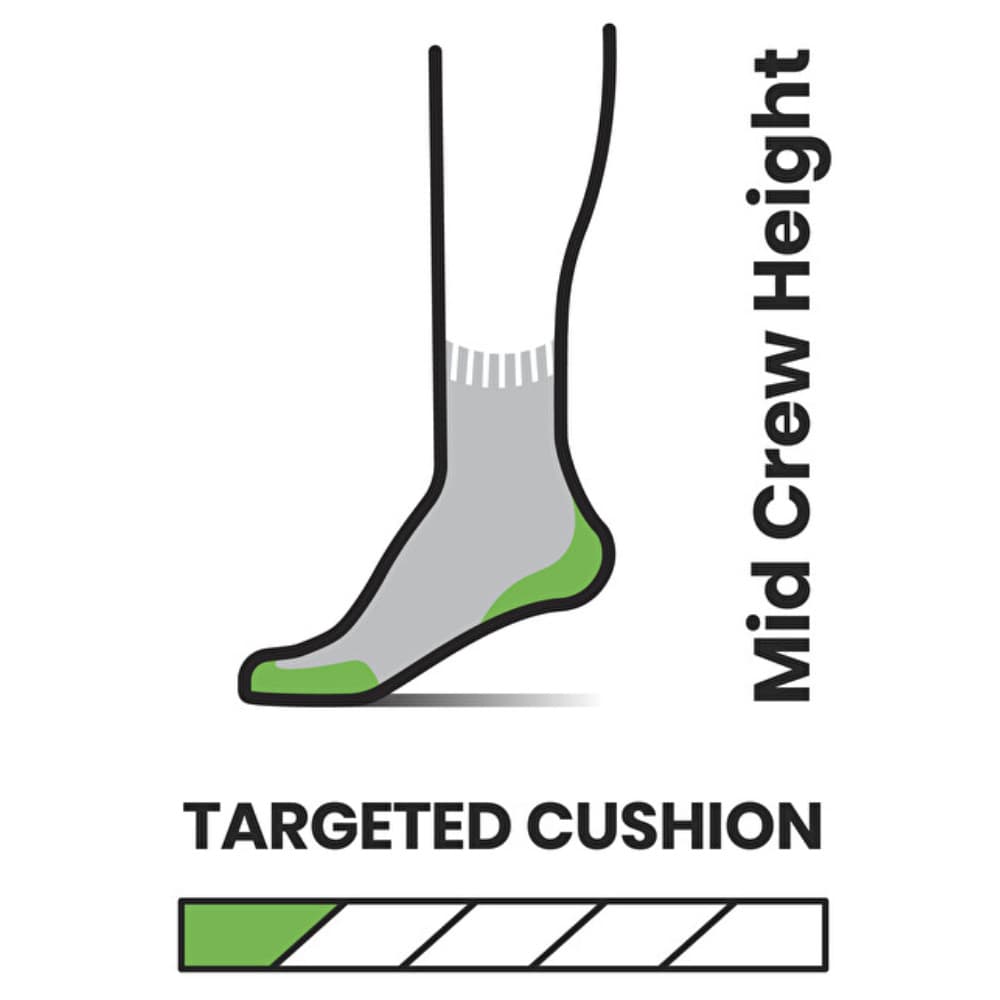 W Hike Targeted Cushion Mid Crew Socks Moonbeam, view: 1