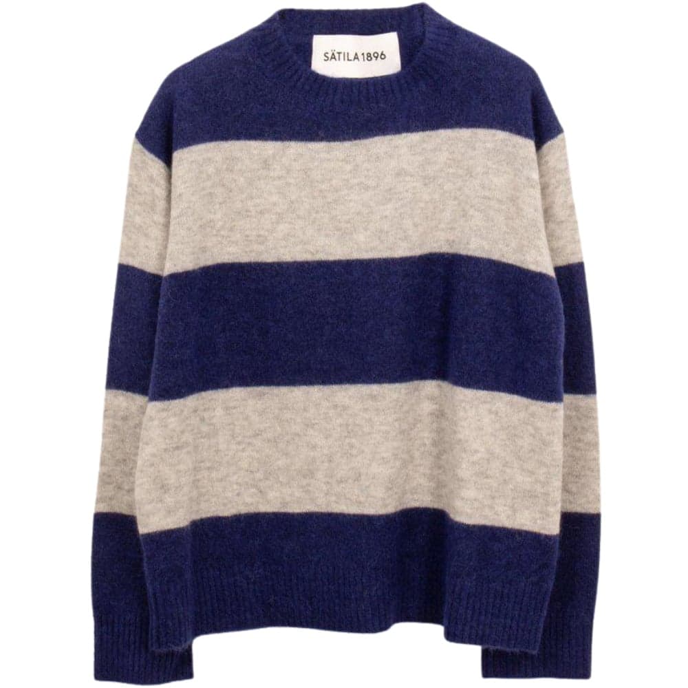 M's Boxy Stripe Sweater Dark Blue, view: 0