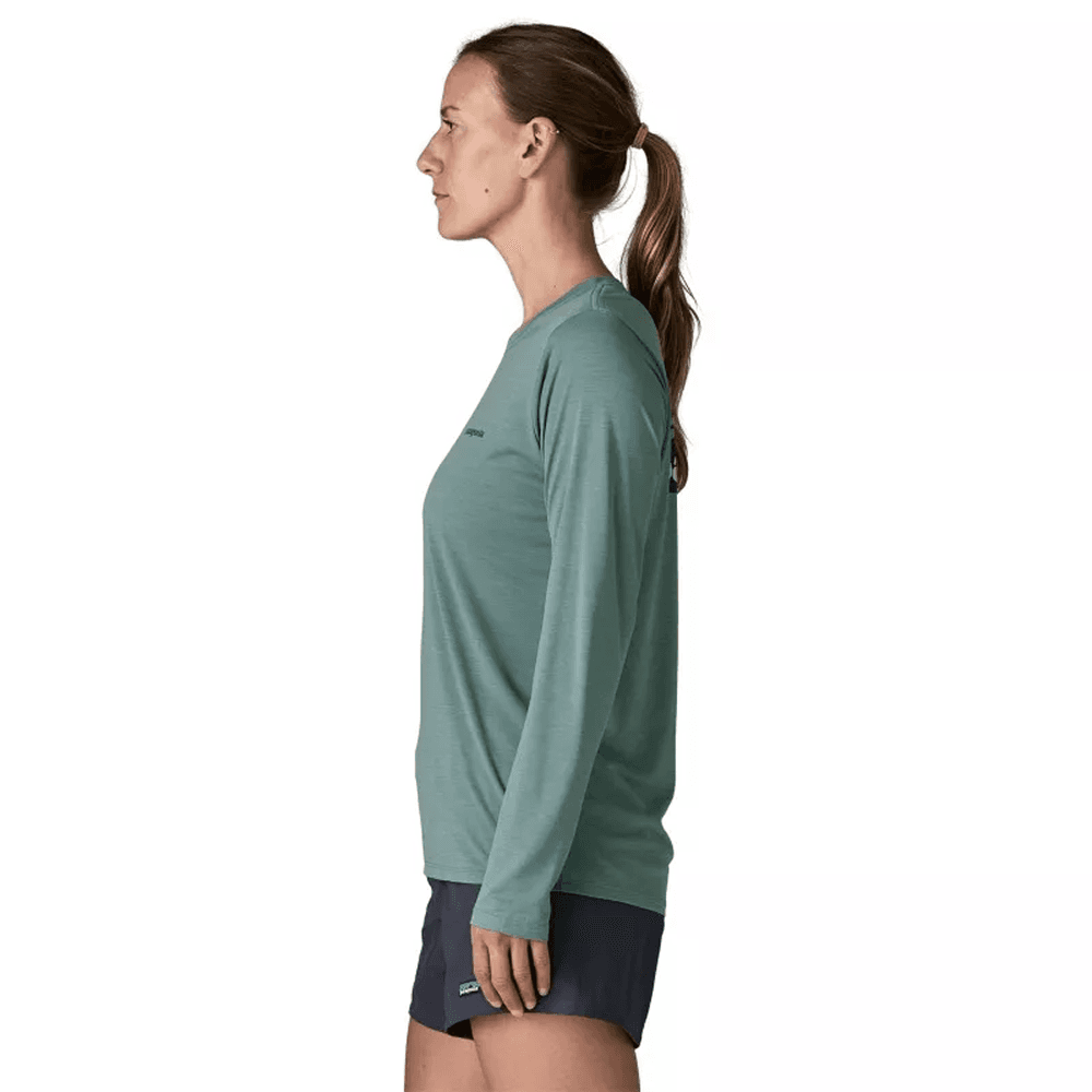 W L/S Cap Cool Daily Shirt - Board Logo Blue Sage - Light Blue Sage X-Dye, view: 3