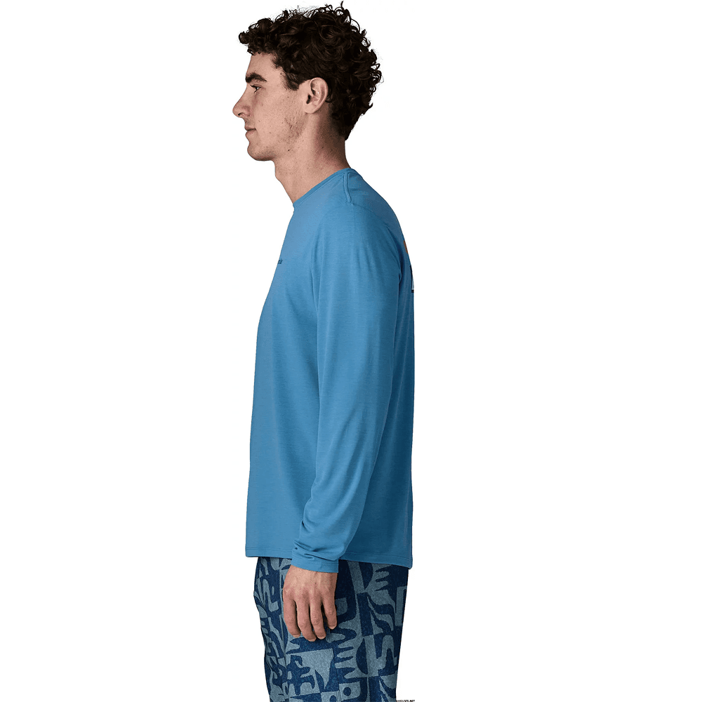 M L/S Cap Cool Daily Shirt - Board Logo Shore Blue - Light Shore Blue X-Dye, view: 4