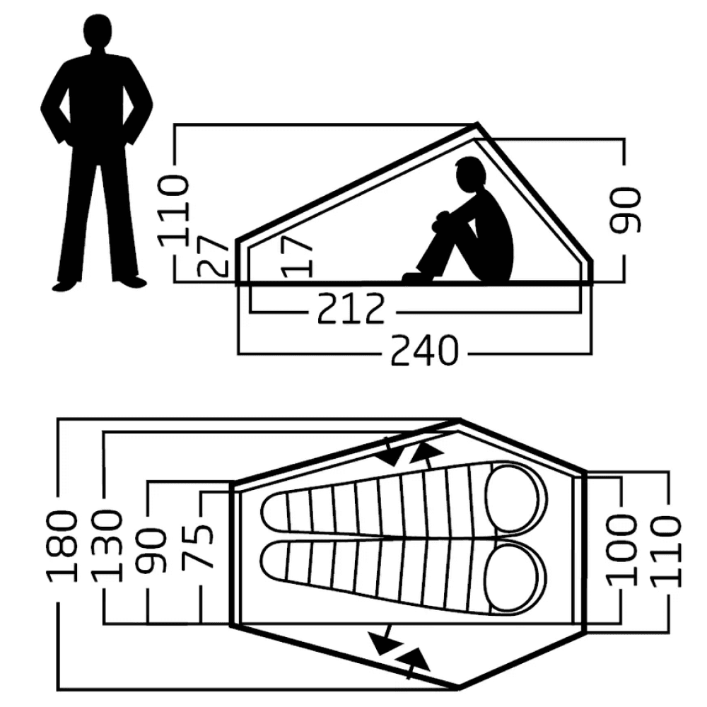 Telemark 2.2 Pu (2.0) Tent Dark Olive Green, view: 19