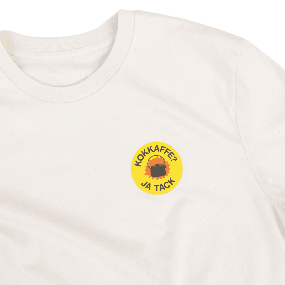 T-Shirt "Kokkaffe Ja Tack" Raw Nat. White, view: 1