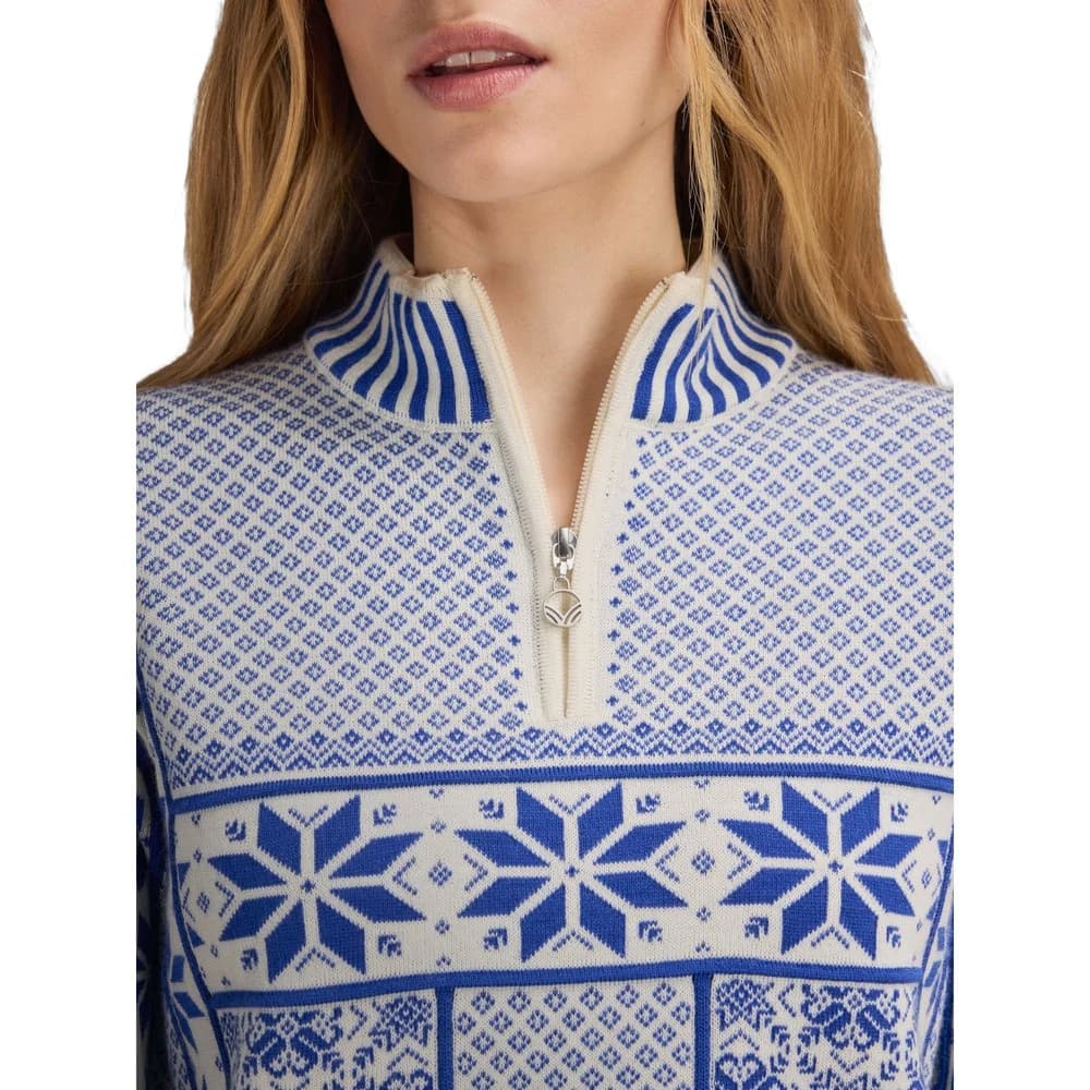 Vardasen Fem. Sweater Offwhite Ultramarine, view: 4