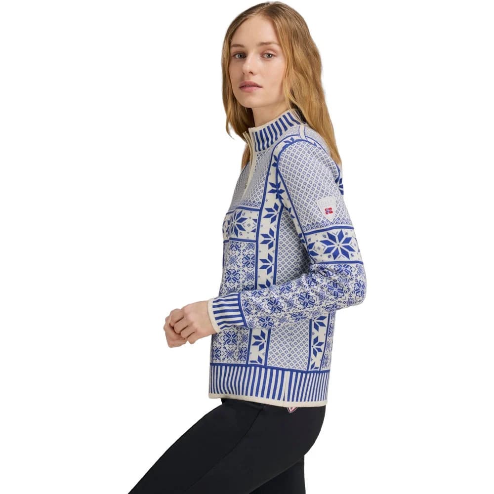 Vardasen Fem. Sweater Offwhite Ultramarine, view: 3