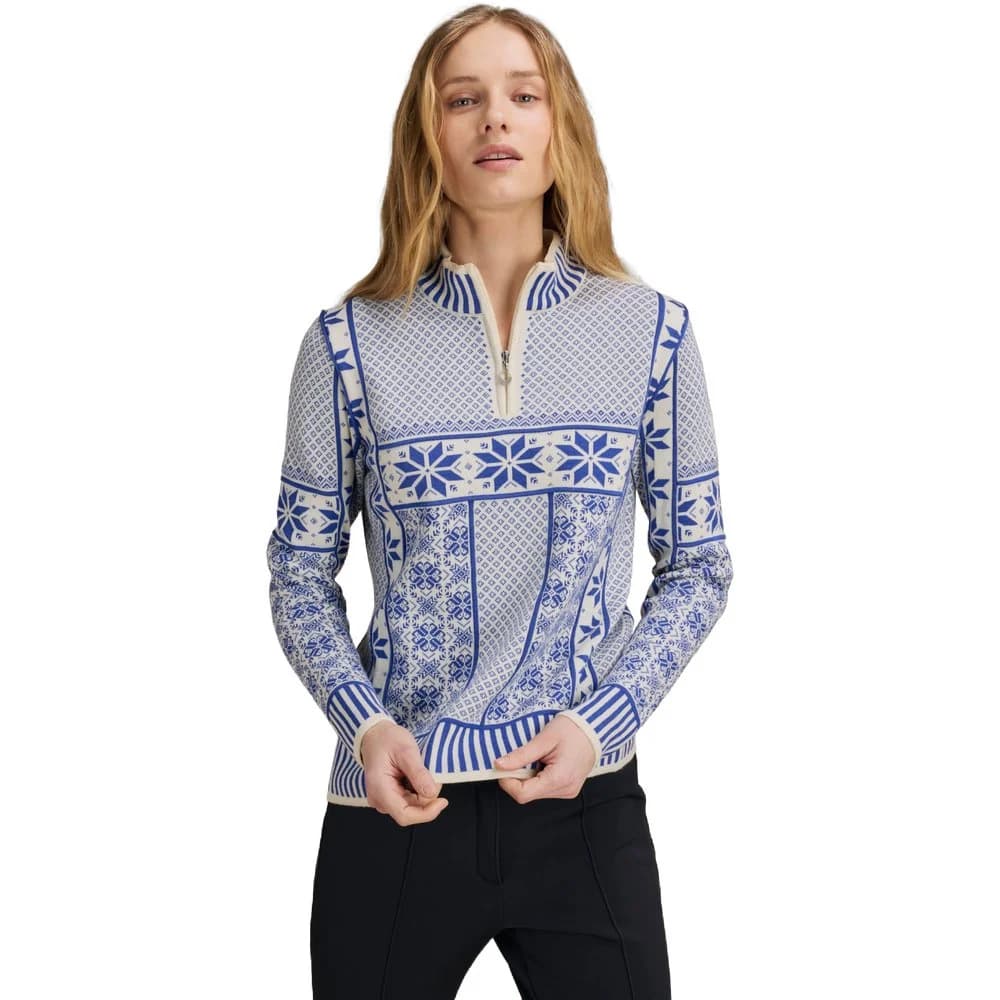 Vardasen Fem. Sweater Offwhite Ultramarine, view: 1