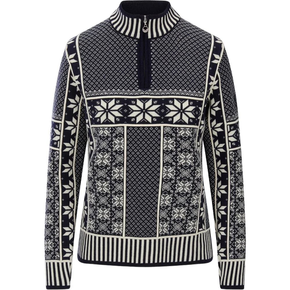 Vardasen Fem. Sweater Marine Offwhite, view: 0