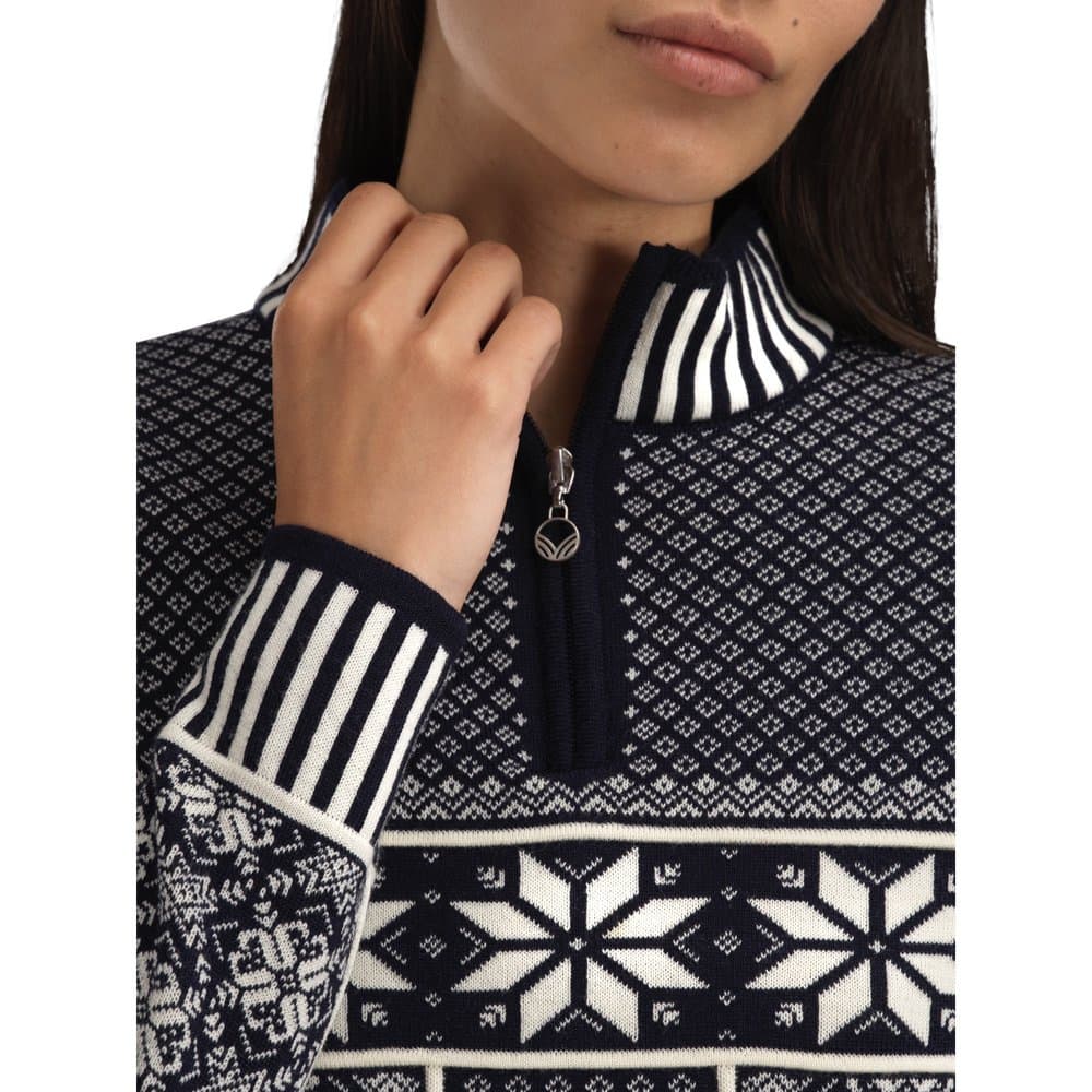 Vardasen Fem. Sweater Marine Offwhite, view: 4
