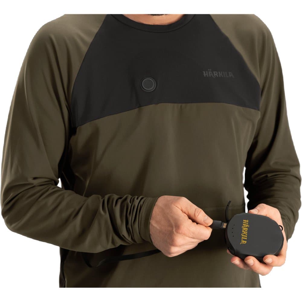 Heat Usb-C Långärmad T-Shirt Willow Green/Black, view: 2