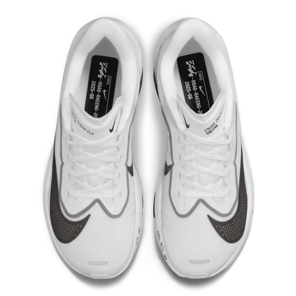W's Zoom Fly 6 Road Racing Shoes White/Black-Smoke Grey-Metallic Silver, view: 3