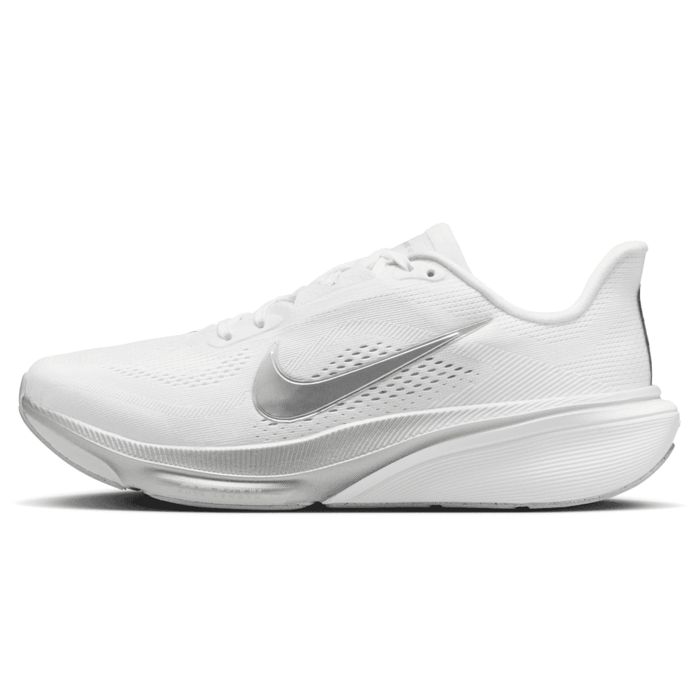 W's Pegasus 42 Road Running Shoes White/Metallic Silver-Wolf Grey, view: 4