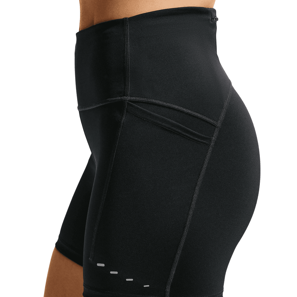 W's Swift High-Waisted 4" Tight Running Shorts With Pockets Black/Reflective Silv, view: 4