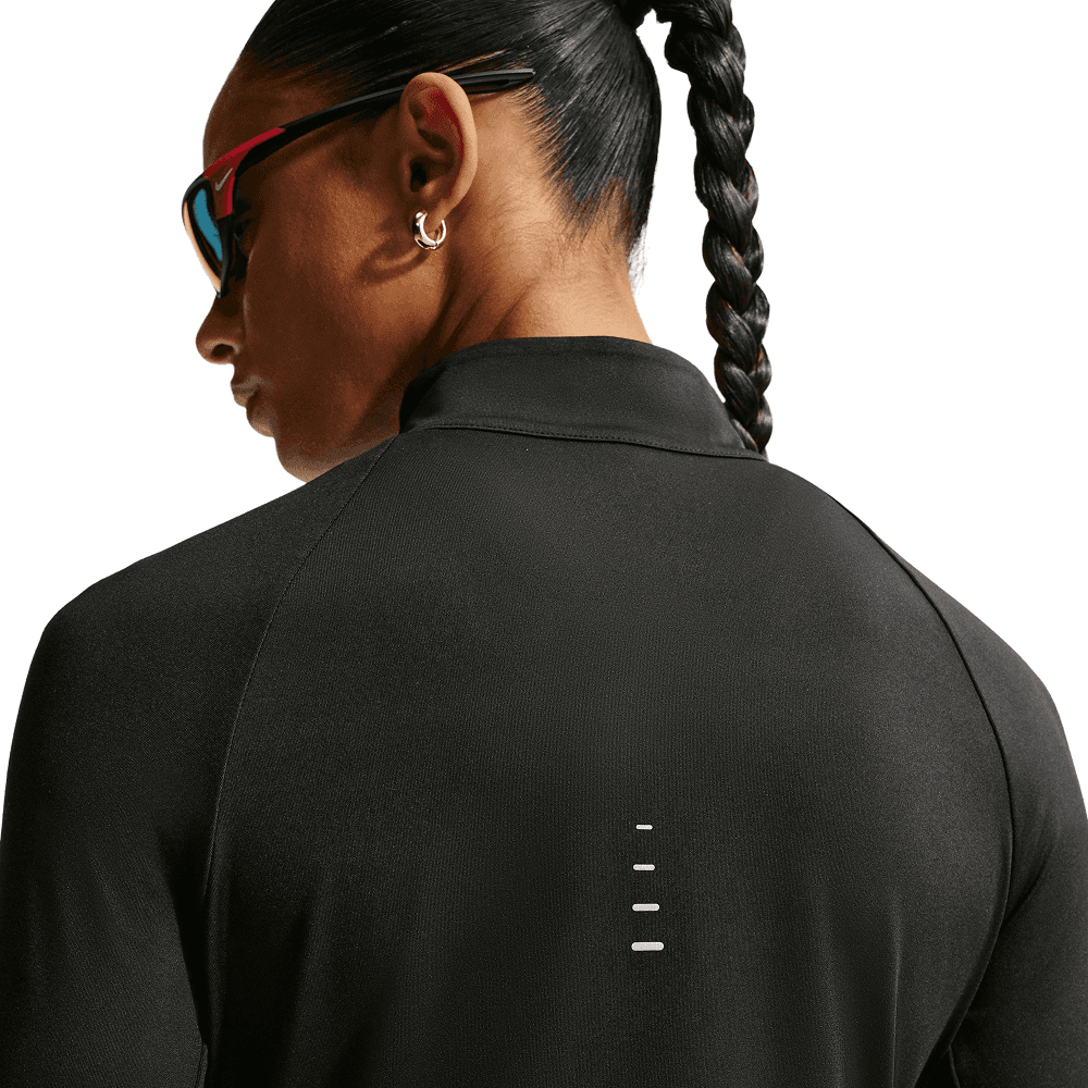 W's Swift Dri-Fit Uv 1/4-Zip Running Top Black/Reflective Silv, view: 1