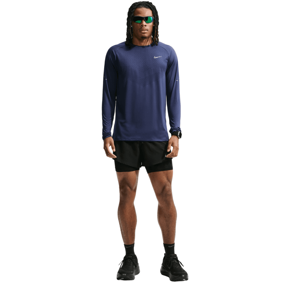 M's Stride Dri-Fit Adv Long-Sleeve Running Top Midnight Navy/Reflective Silv, view: 4