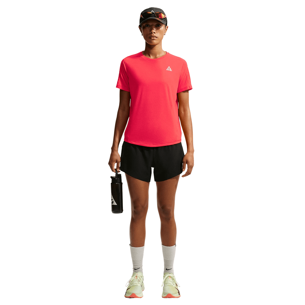 W's Acg Dri-Fit Short-Sleeve Trail Running Top Lt Crimson/Summit White, view: 3