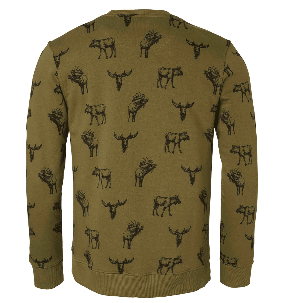 Moose Sweatshirt Men Forest Green Moose, view: 1
