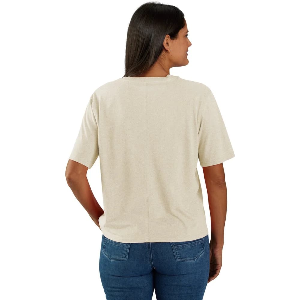 W's Tencel Fiber Series Loose T-Shirt Oat Milk Heather, view: 2