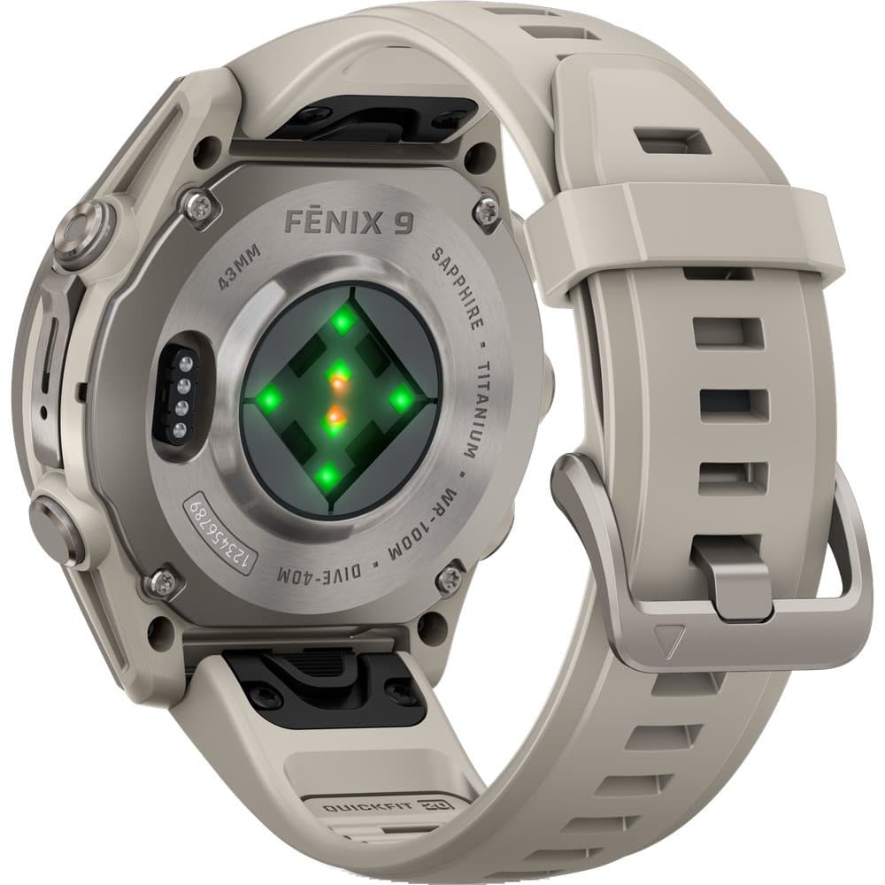 Fenix 9 43Mm Ti Smartwatch Titanium With Fog Gray Silicone Band, view: 7