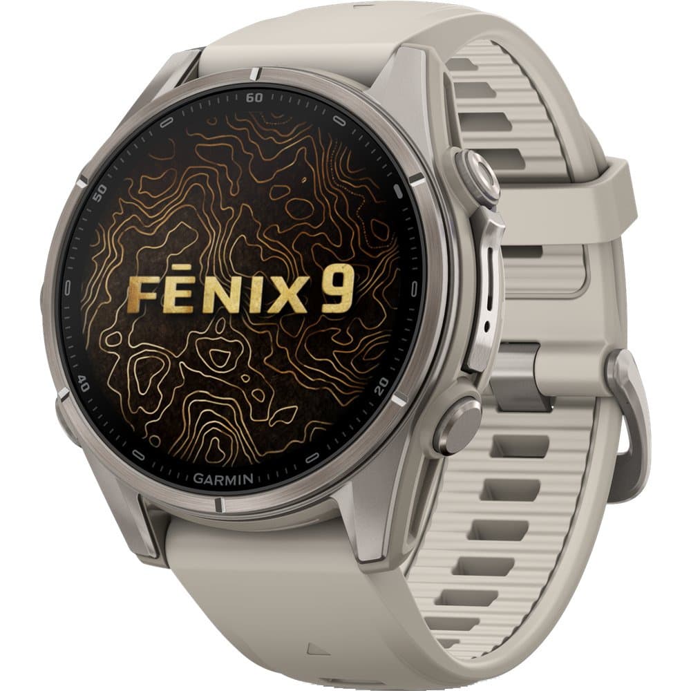 Fenix 9 43Mm Ti Smartwatch Titanium With Fog Gray Silicone Band, view: 1