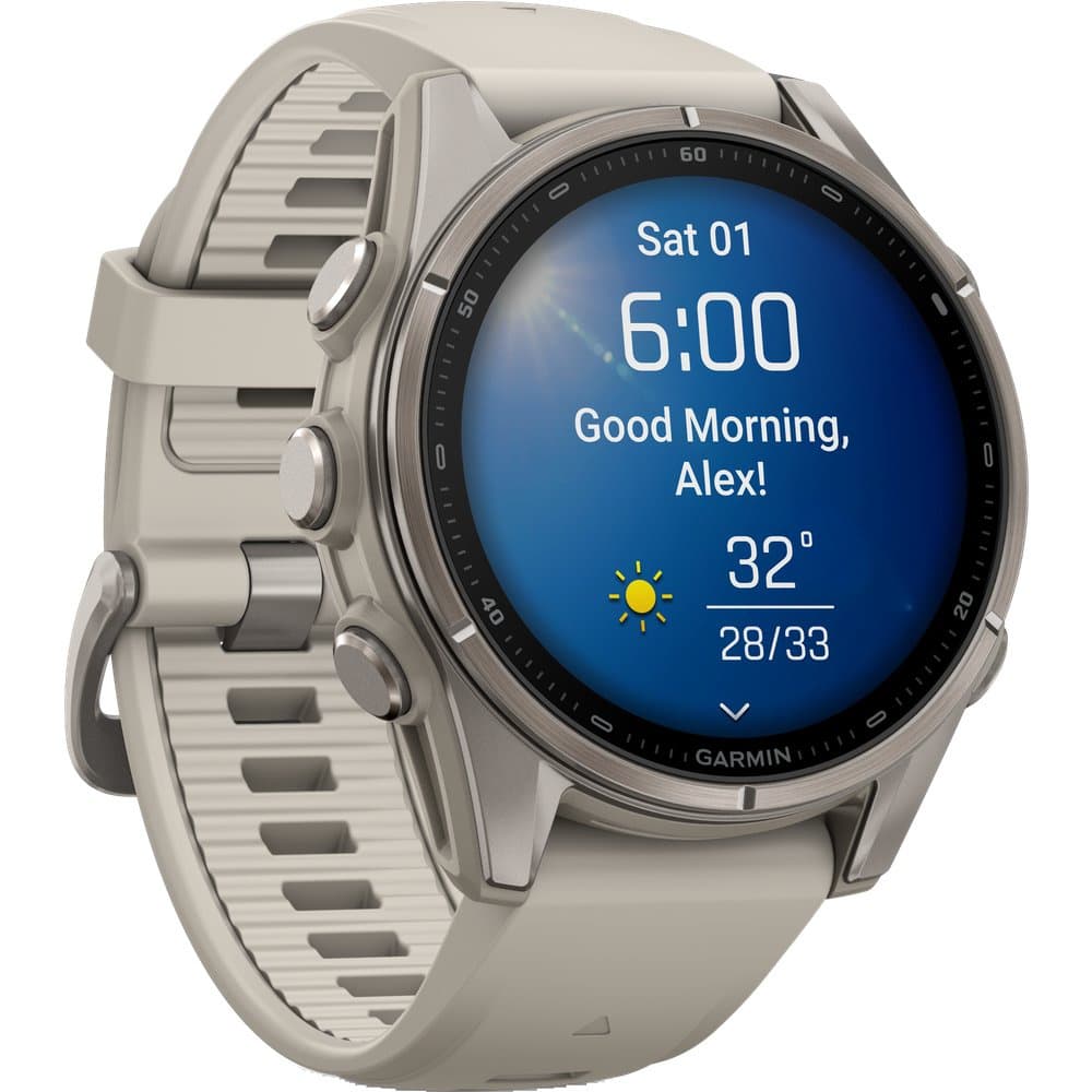 Fenix 9 43Mm Ti Smartwatch Titanium With Fog Gray Silicone Band, view: 5