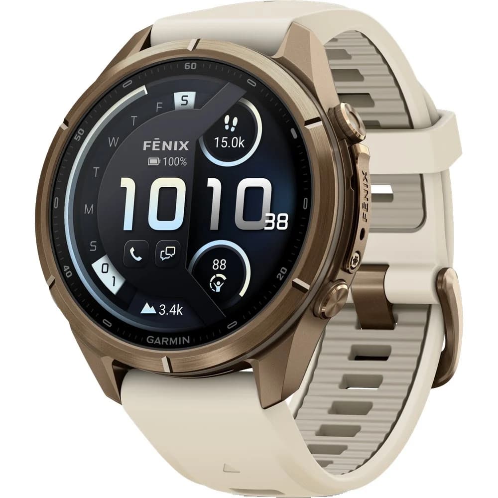 Fenix 9 Pro 43mm Ti Smartwatch Autumn Gold Titanium With Cream/French Gray Silicone Band, view: 0