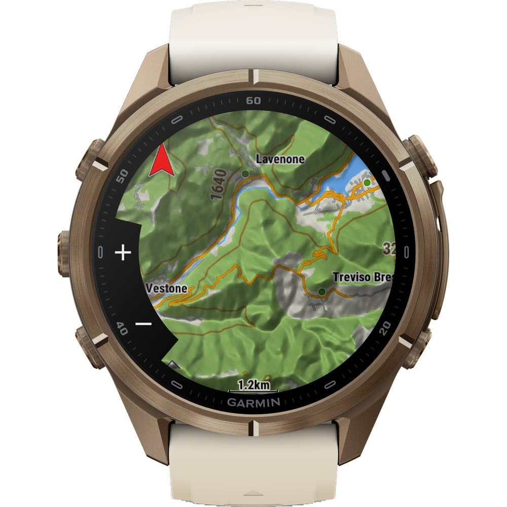 Fenix 9 Pro 43mm Ti Smartwatch Autumn Gold Titanium With Cream/French Gray Silicone Band, view: 2