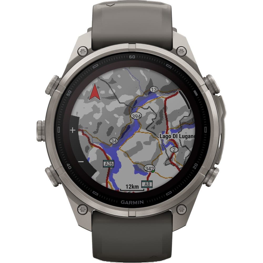 Fenix 9 Pro Inreach 47mm Solar Ti Smartwatch Titanium With Pebble Gray/Silver Gray Silicone Band, view: 3