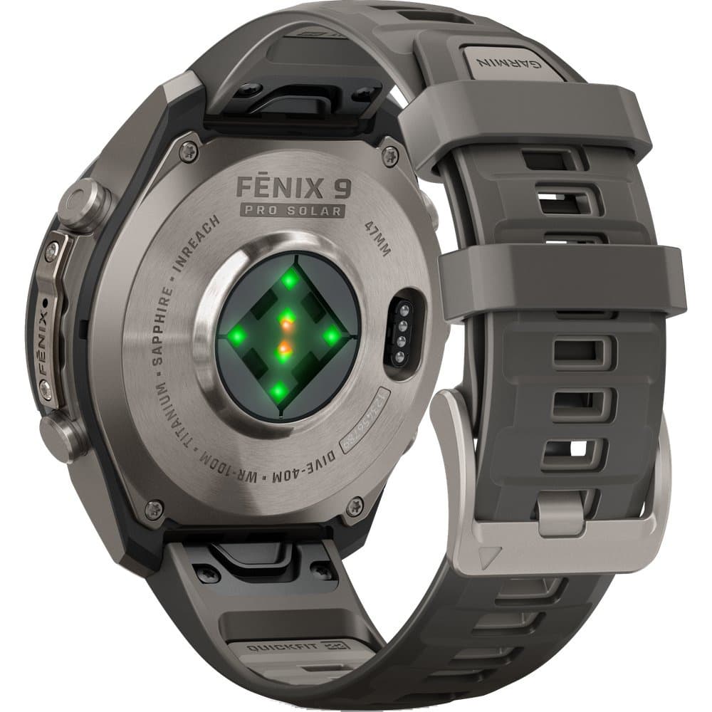 Fenix 9 Pro Inreach 47mm Solar Ti Smartwatch Titanium With Pebble Gray/Silver Gray Silicone Band, view: 7