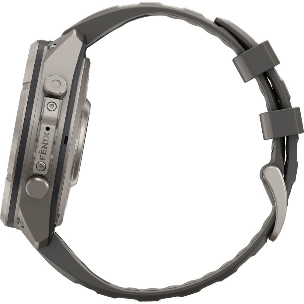 Fenix 9 Pro Inreach 47mm Solar Ti Smartwatch Titanium With Pebble Gray/Silver Gray Silicone Band, view: 6