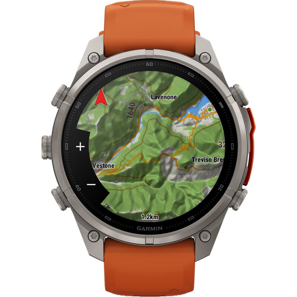 Fenix 9 Pro Inreach 47mm Ti Smartwatch Titanium With Autumn Orange/Spark Orange Silicone Band, view: 1