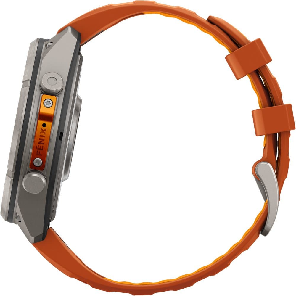 Fenix 9 Pro Inreach 47mm Ti Smartwatch Titanium With Autumn Orange/Spark Orange Silicone Band, view: 5