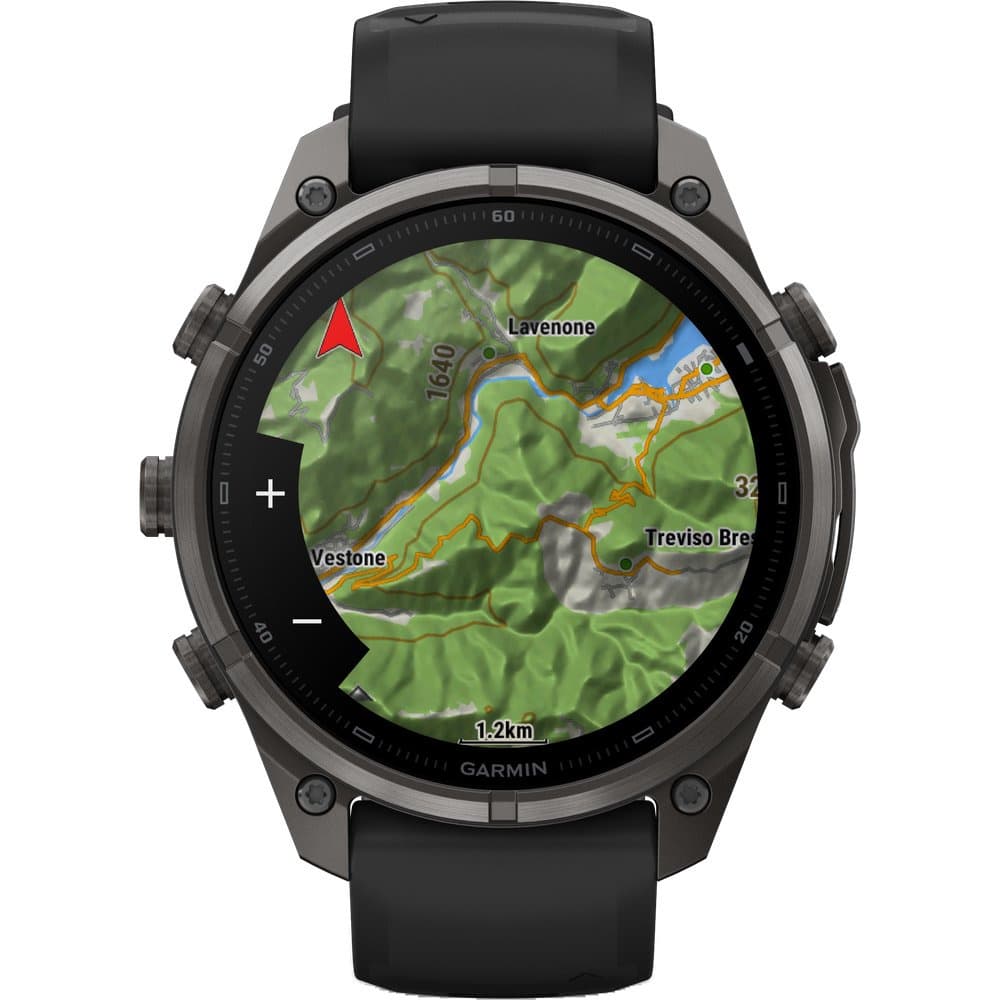 Fenix 9 Pro 47mm Dlc Smartwatch Carbon Gray Dlc Titanium With Black/Pebble Gray Silicone Band, view: 2