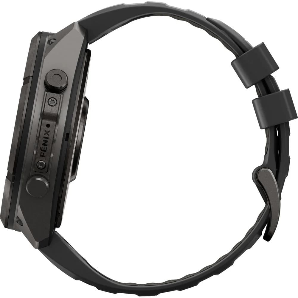 Fenix 9 Pro 51Mm Dlc Smartwatch Carbon Gray Dlc Titanium With Black/Pebble Gray Silicone Band, view: 6