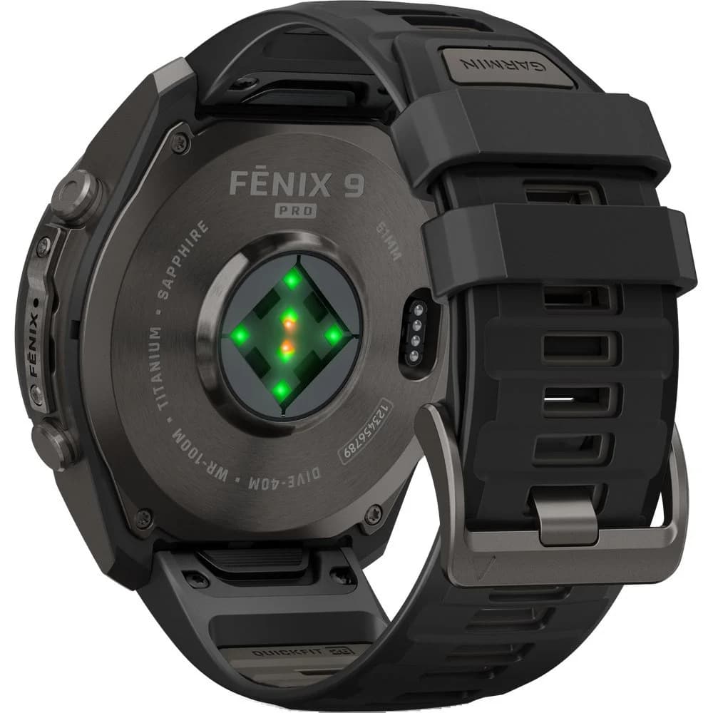 Fenix 9 Pro 51Mm Dlc Smartwatch Carbon Gray Dlc Titanium With Black/Pebble Gray Silicone Band, view: 7