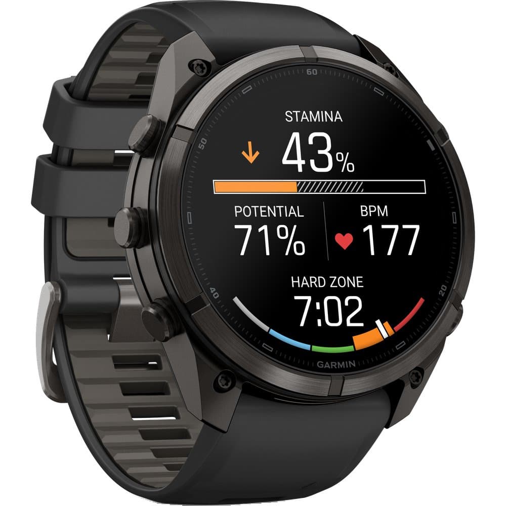 Fenix 9 Pro 51Mm Dlc Smartwatch Carbon Gray Dlc Titanium With Black/Pebble Gray Silicone Band, view: 4