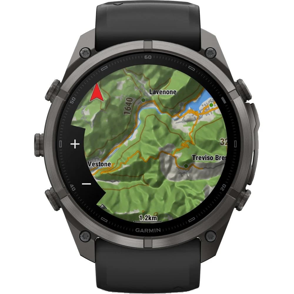 Fenix 9 Pro 51Mm Dlc Smartwatch Carbon Gray Dlc Titanium With Black/Pebble Gray Silicone Band, view: 2