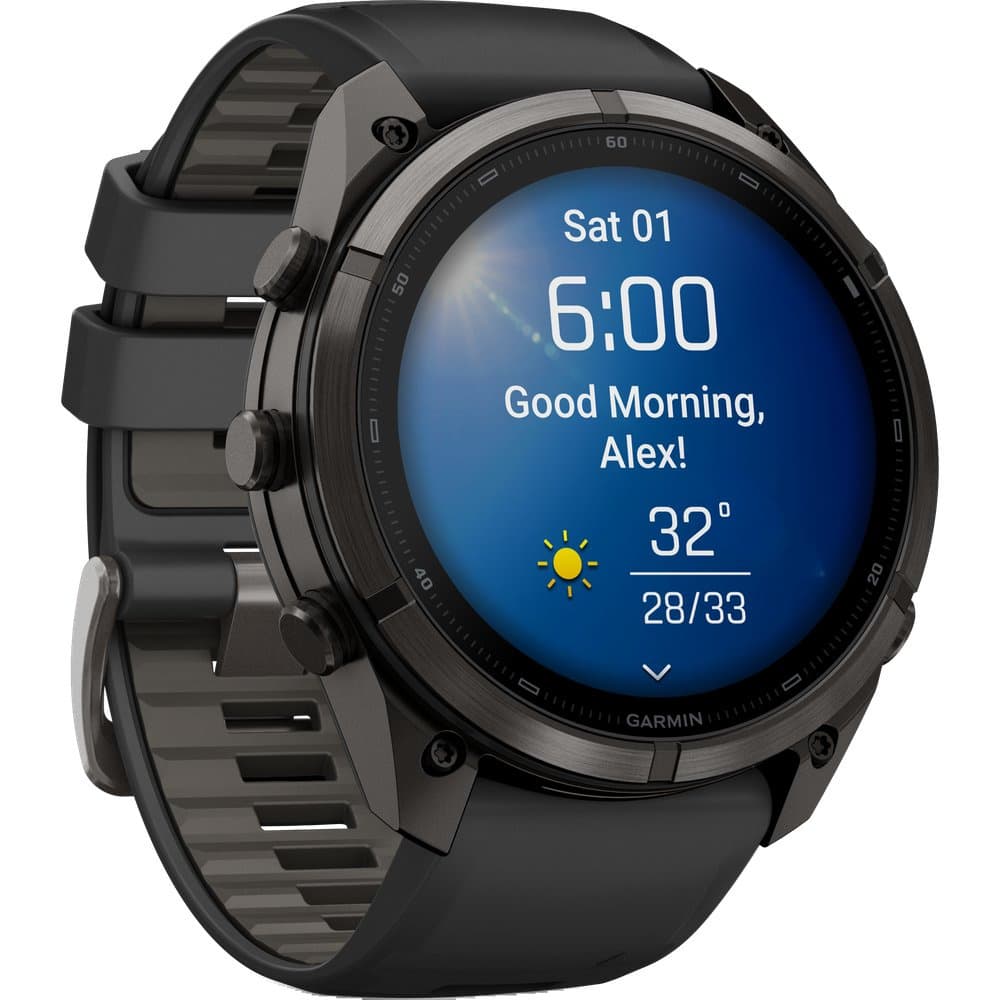 Fenix 9 Pro 51Mm Dlc Smartwatch Carbon Gray Dlc Titanium With Black/Pebble Gray Silicone Band, view: 5