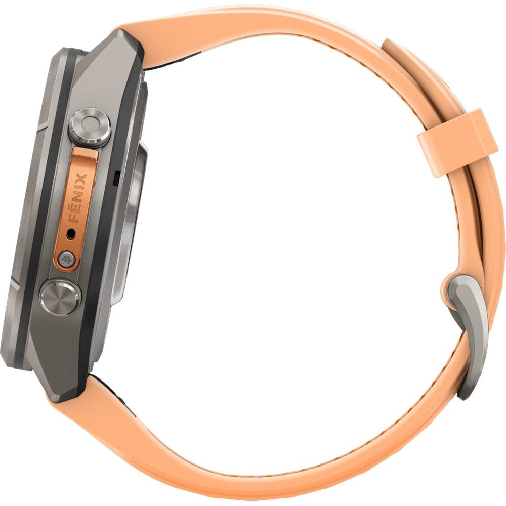 Fenix 9 Pro Inreach 43Mm Ti Smartwatch Titanium With Shell Pink/Autumn Orange Silicone Band, view: 6