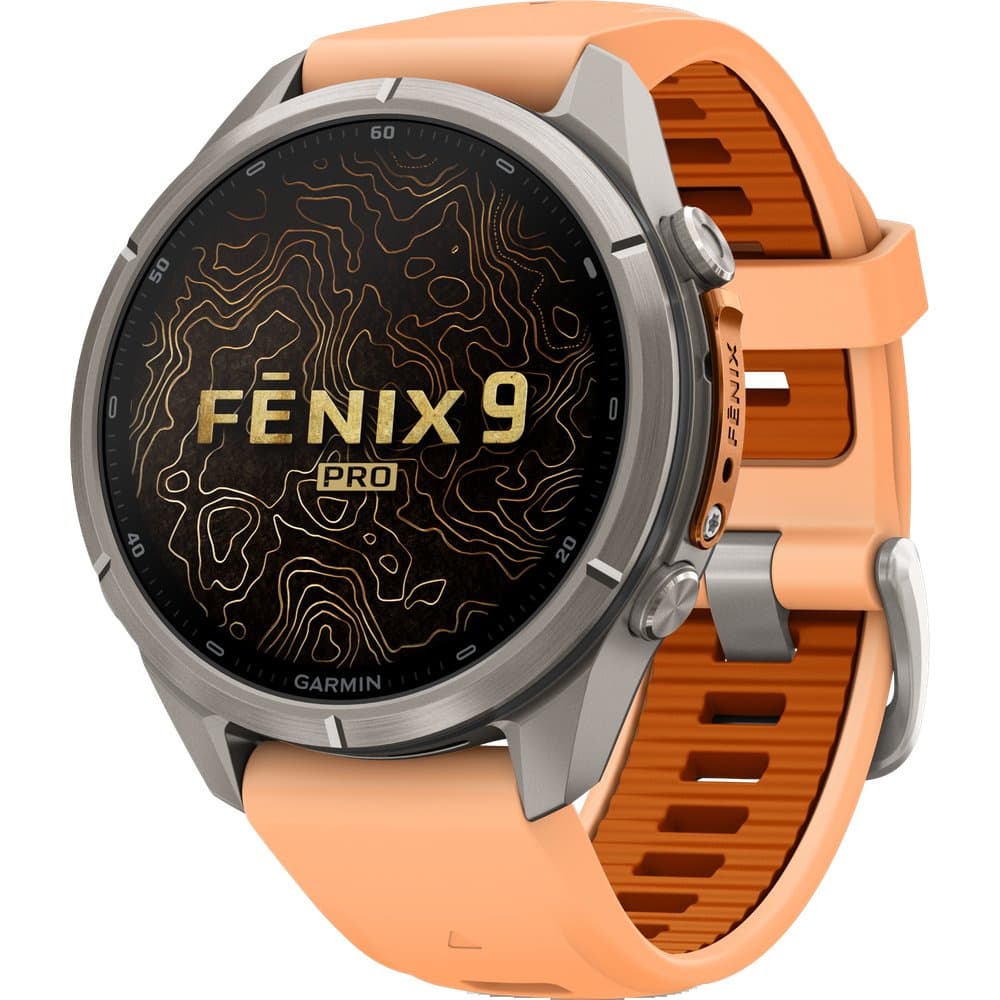 Fenix 9 Pro Inreach 43Mm Ti Smartwatch Titanium With Shell Pink/Autumn Orange Silicone Band, view: 1