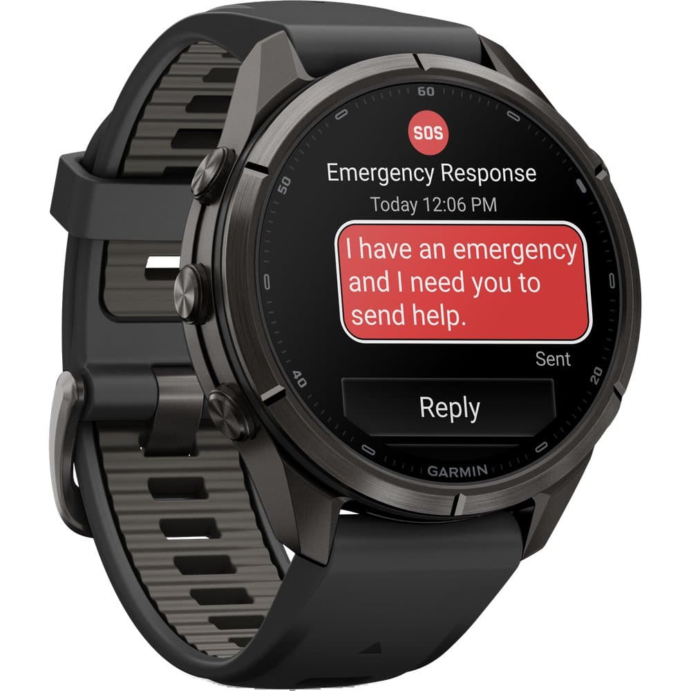 Fenix 9 Pro Inreach 43Mm Dlc Smartwatch Carbon Gray Dlc Titanium With Black/Pebble Gray Silicone Band, view: 5