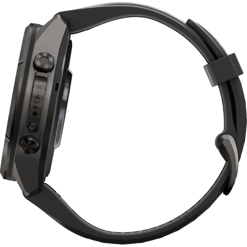 Fenix 9 Pro Inreach 43Mm Dlc Smartwatch Carbon Gray Dlc Titanium With Black/Pebble Gray Silicone Band, view: 6