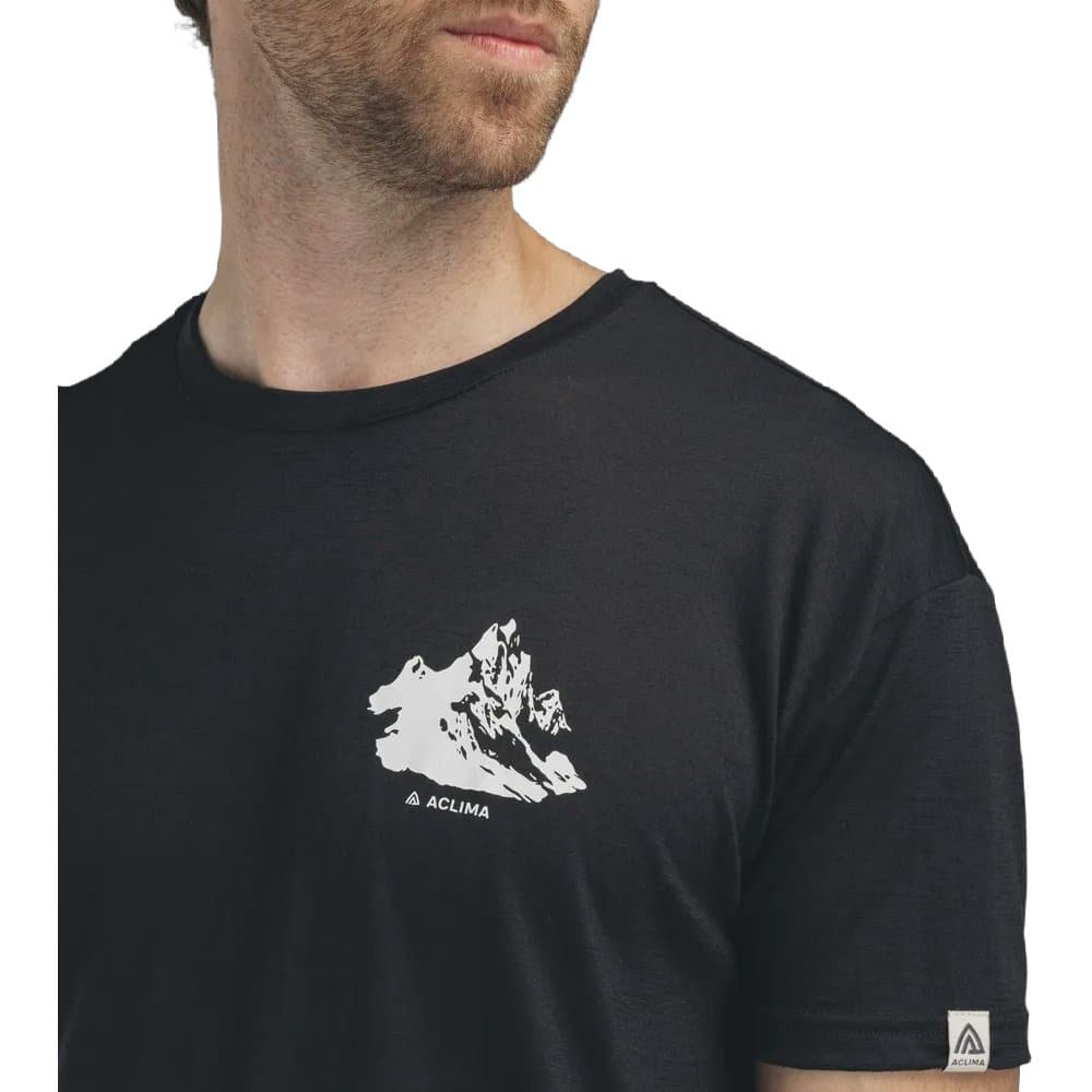 M's Lightwool 140 Classic Tee Mountain Jet Black, view: 3