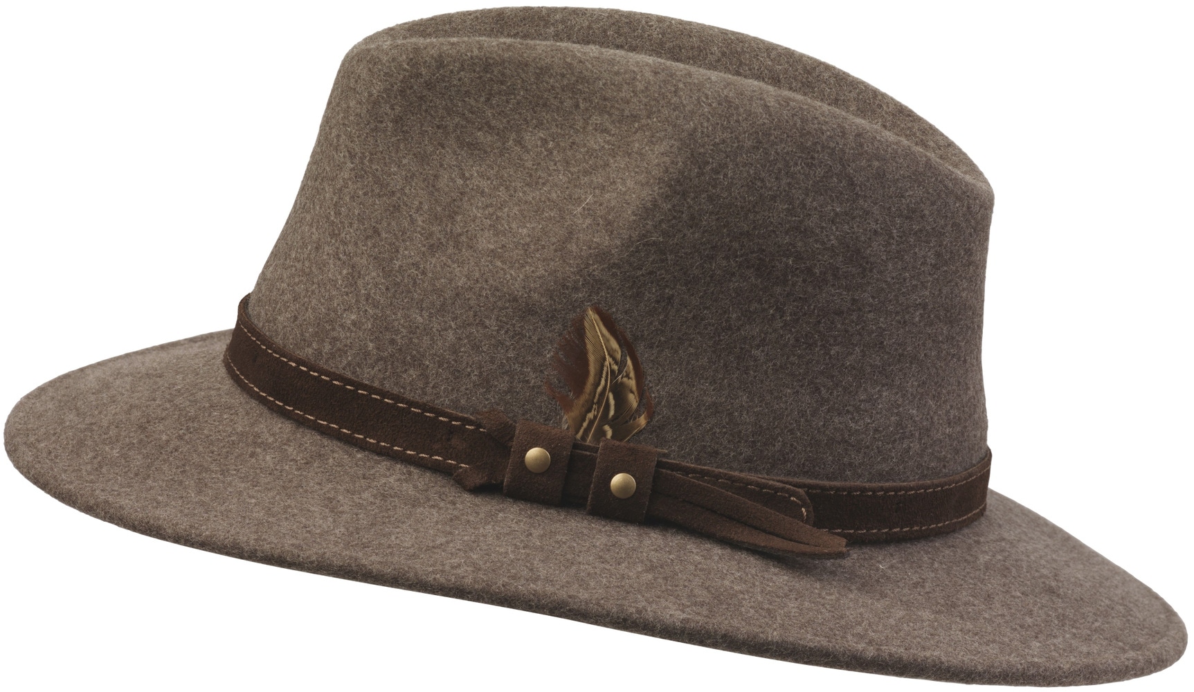 Country Fedora Fine Felt Brown Melange, view: 1