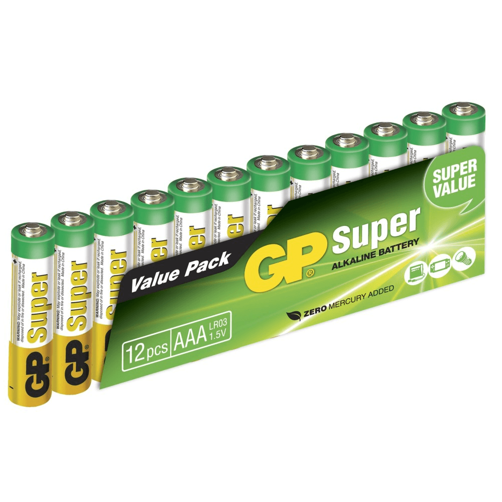 productImage: GP Super Alkaline AAA-batteri, 24A/LR03, 12-pack