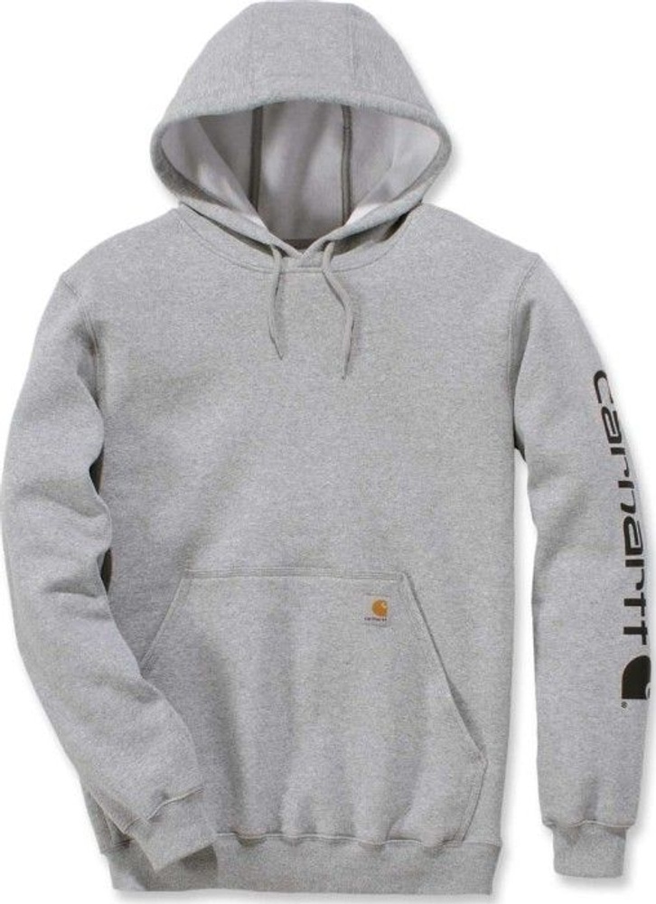 productImage: Carhartt M's Sleeve Logo Hooded Sweatshirt Heather Grey/Black