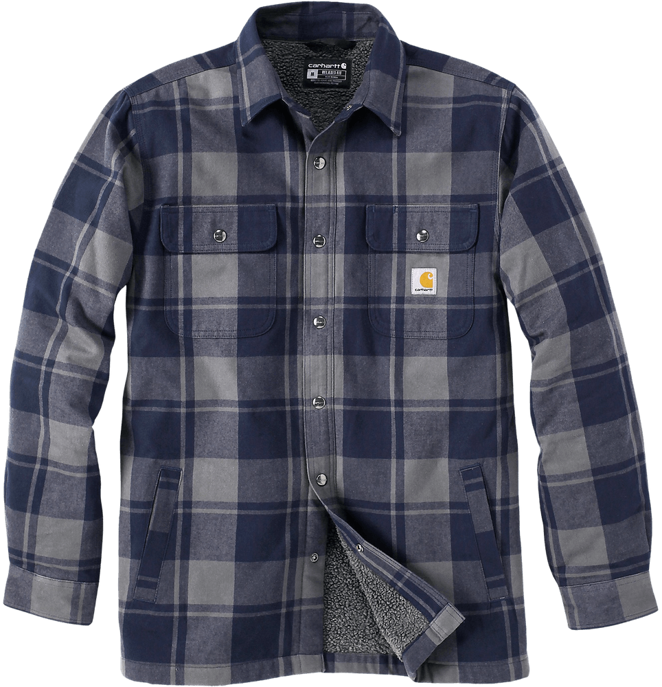 productImage: Carhartt M's Flannel Sherpa Lined Shirt Jacket Navy