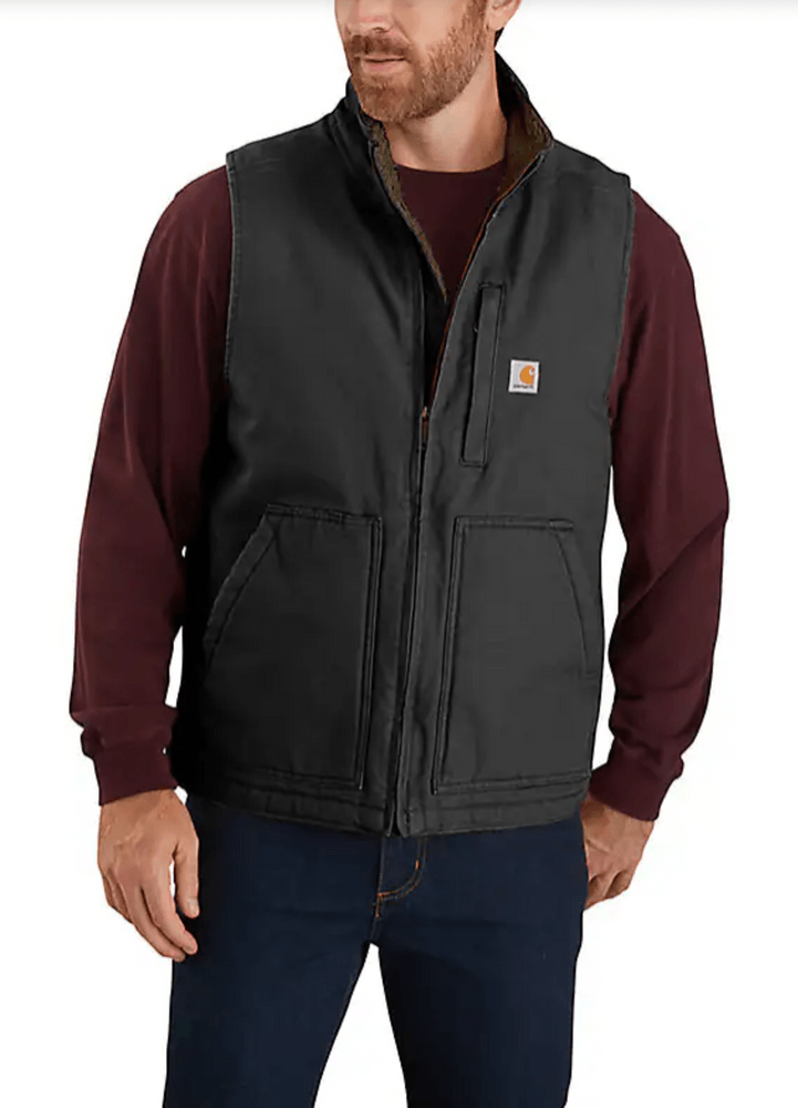 productImage: Carhartt M's Washed Duck Lined Mockneck Vest - Loose Fit Black